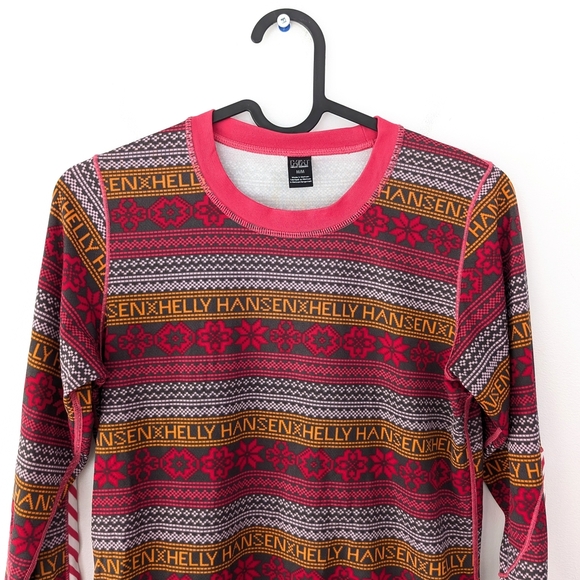 Helly Hansen Women's Holiday Patterned Long Sleeve Base Layer ~ Size Medium - Picture 3 of 9